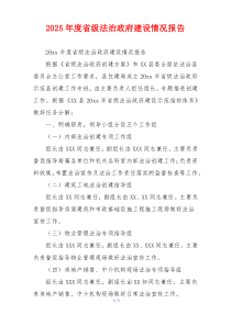 2026年度省级法治政府建设情况报告