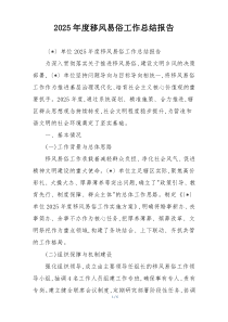 2026年度移风易俗工作总结报告