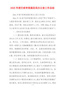 2026年度行政审批服务局办公室工作总结