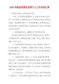 2026年度述职报告范例个人工作总结汇报