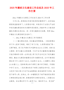 2026年廉政文化建设工作总结及2026年工作打算