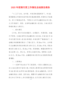 2026年招商引资工作情况总结报告商务