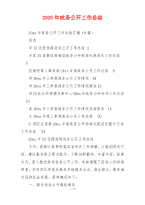 2026年政务公开工作总结