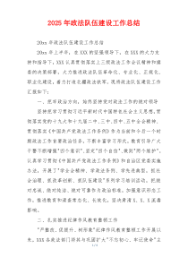 2026年政法队伍建设工作总结