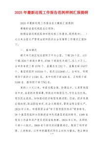 2026年最新巡视工作报告范例样例汇报提纲