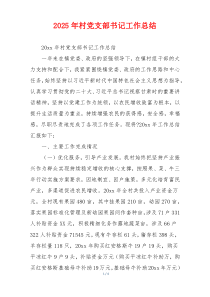 2026年村党支部书记工作总结