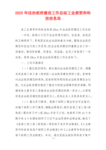 2026年法治政府建设工作总结工业商贸和科技信息局