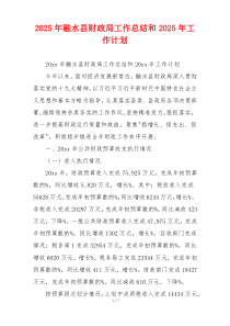 2026年融水县财政局工作总结和2026年工作计划