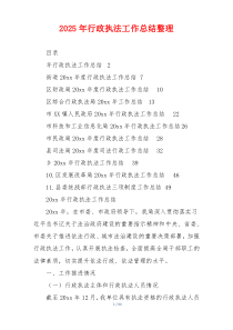 2026年行政执法工作总结整理