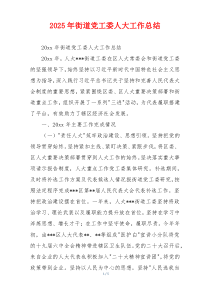 2026年街道党工委人大工作总结