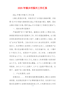 2026年镇乡村振兴工作汇报