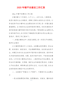 2026年镇平安建设工作汇报