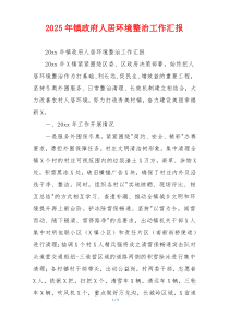 2026年镇政府人居环境整治工作汇报