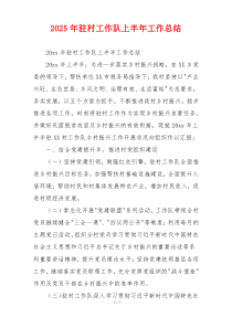 2026年驻村工作队上半年工作总结