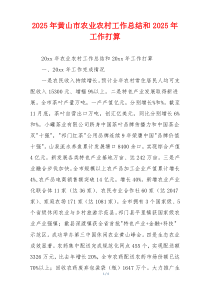 2026年黄山市农业农村工作总结和2026年工作打算