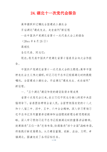 24.湖北十一次党代会报告