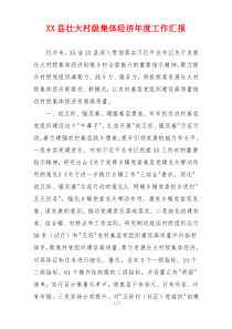 XX县壮大村级集体经济年度工作汇报