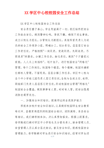 XX学区中心校校园安全工作总结