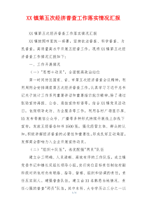 XX镇第五次经济普查工作落实情况汇报