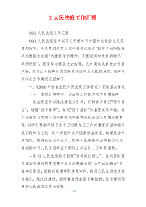 X人民法庭工作汇报