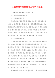 X县粮食和物资储备工作情况汇报