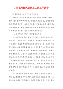 X局根治拖欠农民工工资工作报告