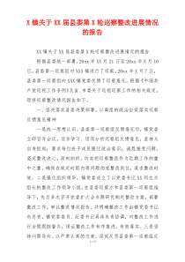 X镇关于XX届县委第X轮巡察整改进展情况的报告