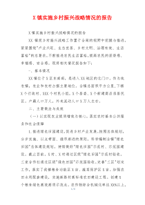 X镇实施乡村振兴战略情况的报告