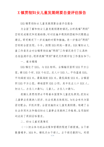 X镇贯彻妇女儿童发展纲要自查评估报告
