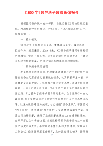 [1600字]领导班子政治画像报告