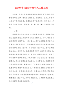 [2200字]公安年终个人工作总结