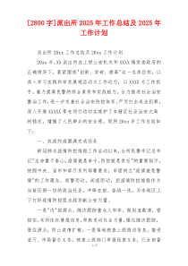 [2800字]派出所2026年工作总结及2026年工作计划