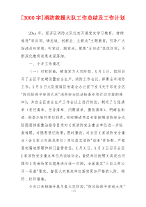 [3000字]消防救援大队工作总结及工作计划