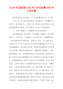 [3100字]组织部2026年工作总结暨2026年工作打算