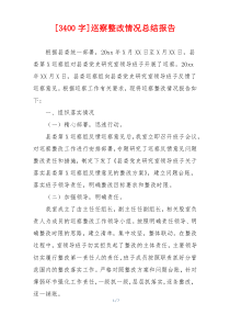 [3400字]巡察整改情况总结报告