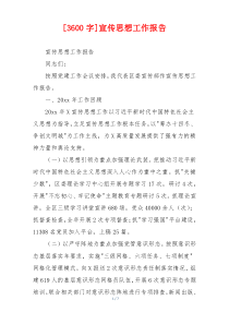 [3600字]宣传思想工作报告