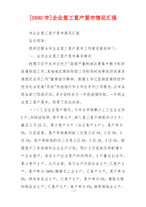 [3800字]企业复工复产复市情况汇报