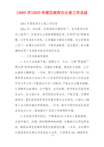 [4000字]2026年度区政府办公室工作总结