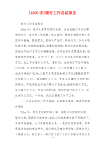 [4300字]银行工作总结报告