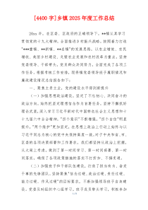 [4400字]乡镇2026年度工作总结
