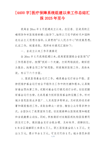 [4400字]医疗保障系统组建以来工作总结汇报2026年至今