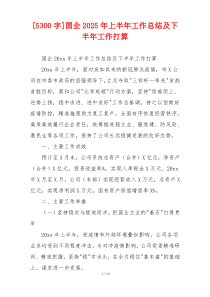 [5300字]国企2026年上半年工作总结及下半年工作打算