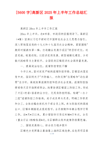 [5600字]高新区2026年上半年工作总结汇报