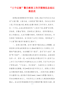 “三个以案”警示教育工作开展情况总结以案促改