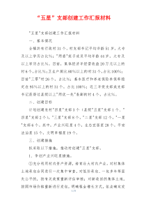 “五星”支部创建工作汇报材料