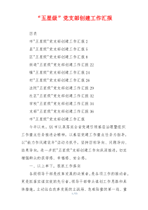 “五星级”党支部创建工作汇报