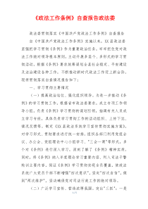 《政法工作条例》自查报告政法委