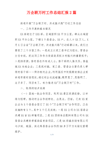 万企联万村工作总结汇报2篇