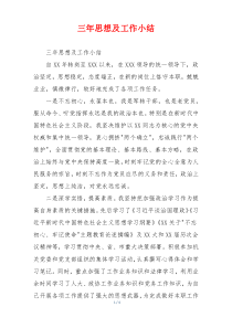 三年思想及工作小结