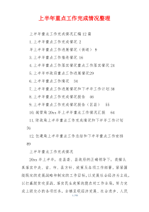 上半年重点工作完成情况整理